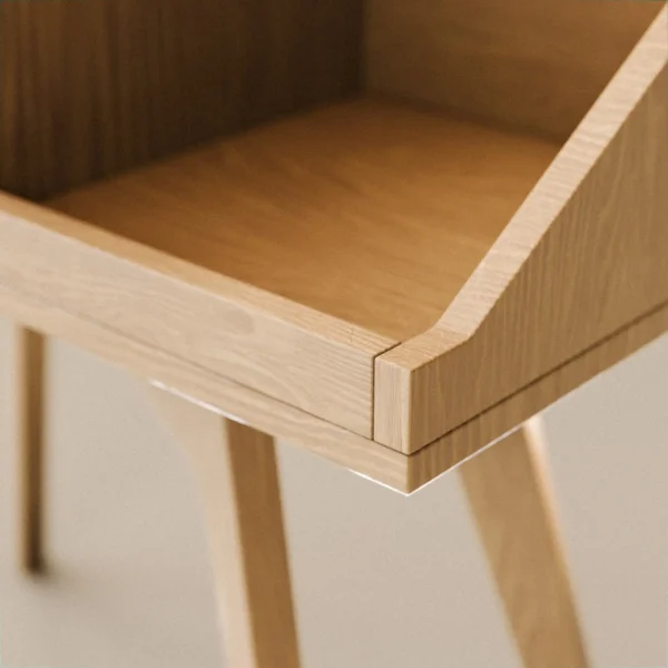 Wooden furniture with angled design